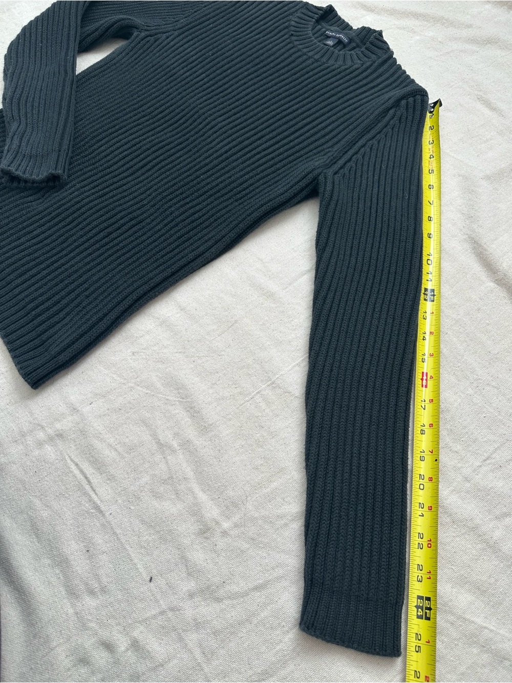 Vintage Banana Republic Ribbed Cotton Mock Neck Sweater Charcoal Grey L Y2K 2003 - Picture 7 of 11